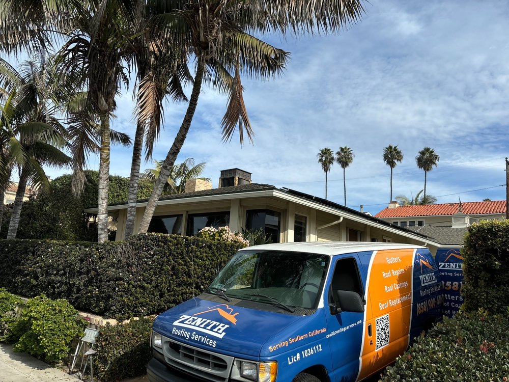 Zenith Roofing Services work vehicle at a Southern California project